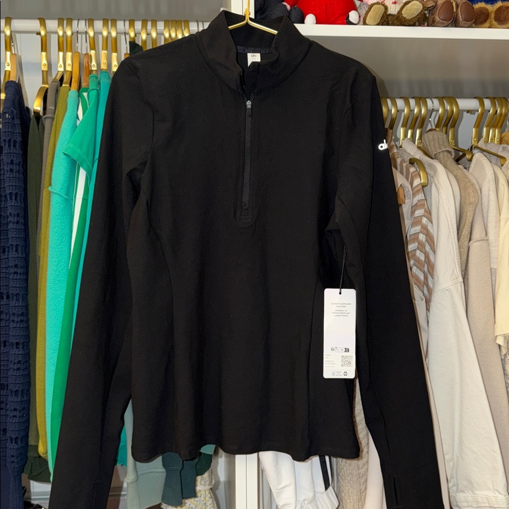 Alo yoga Alosoft 1/2 Zip Rapid pullover black - Picture 7 of 8